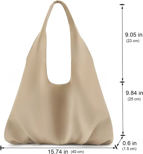 Vista 5 de NIUEIMEE ZHOU Bolsos Hobo para mujer, bolsos de hombro de cuero vegano retro