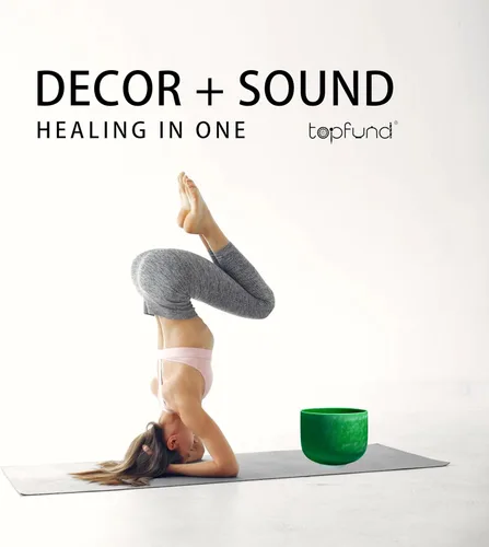Vista 3 de TOPFUND Emerald Fusion 432 Hz F Note - Cuenco de cristal de 8 pulgadas, tono perfecto, chakra timo, funda de transporte resistente y delantero