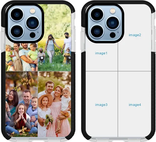 Vista 10 de Funda de teléfono personalizada para iPhone 13 Pro, funda personalizada de fotos de collage de múltiples imágenes, resistente a los arañazos, a