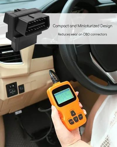 Vista 5 de Mini tamaño OBD2 OBDII Full 16 Pin macho a doble hembra adaptador para todos los dispositivos OBD2 estándar lector de código extensor