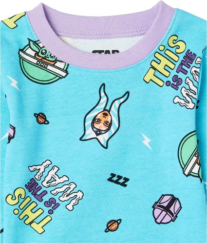 Vista 4 de Tienda Essentials Disney Marvel Frozen Conjunto de pijama de algodón ajustado para niñas princesas (cebra previamente manchada), paquete de 4