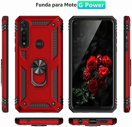 Vista 7 de TJS - Funda compatible con Motorola Moto G Power (2020) (negro)