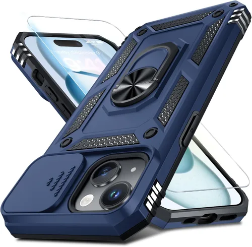 Vista 76 de Janmitta Funda para iPhone 8 Plus/7 Plus/6 Plus, Cubierta de Teléfono con Cubierta Deslizante Integrada para Lente de Cámara + Protector