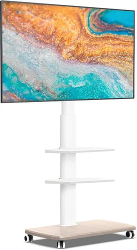 Vista 11 de FITUEYES Soporte de suelo de TV para sala de estar, dormitorio, soportes de TV altos con base de madera resistente para televisores de 32, 39, 40