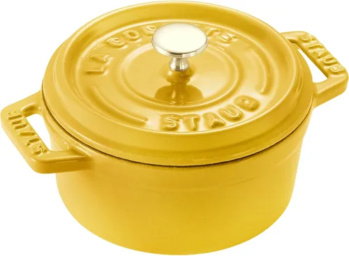 Vista 8 de Staub Mini Cocotte Redondo de Hierro Fundido de 0.25 cuartos de galón - Albahaca, Hecho en Francia
