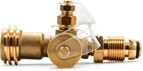 Vista 5 de Llave en T de latón para gas propano Camco, Grifo de propano con manguera de 12,7 cm