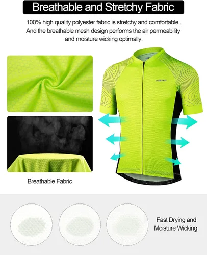 Vista 4 de INBIKE Ciclismo Jersey hombres transpirable bicicleta camisa de secado rápido reflexivo bicicleta ropa para ciclismo de carretera equitación