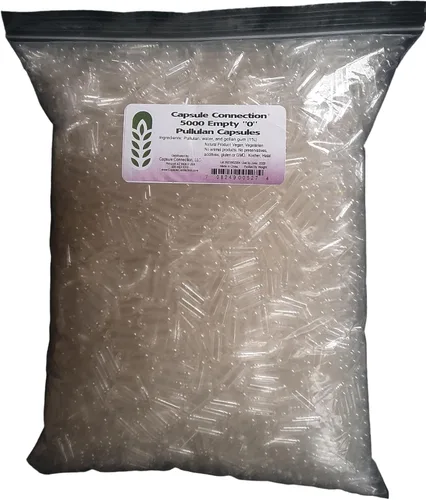 Vista 2 de Capsule Connection Unidas cápsulas vacías Pullulan, 0" tamaño, vegano y vegetariano (100)