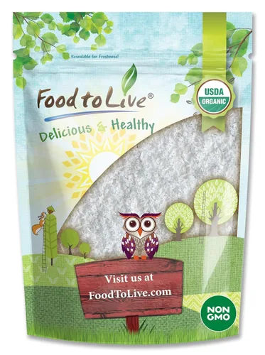 Vista 8 de Food to Live Coco orgánico fino rallado, 12 onzas, sin OMG, crudo, sin azúcar, sin sulfatar, desecado, carne afeitada. Vegana, Keto, Kosher, a