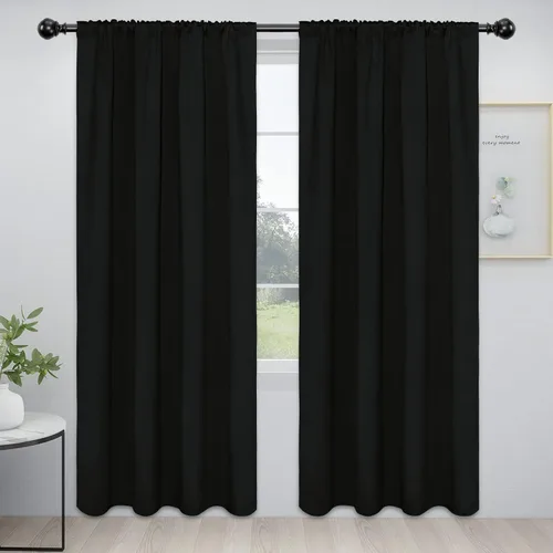 Vista 111 de Easy-Going - Cortinas opacas con bolsillo para varilla para dormitorio, cortinas de ventana para oscurecer la habitación para sala de estar