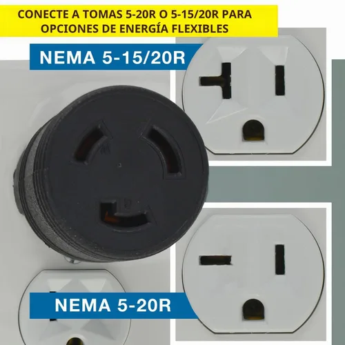 Vista 5 de Conntek 30114 Adaptador de Bloqueo 20 Amp 125 Volt Enchufe Macho a Conector Hembra de Bloqueo 20 Amp NEMA 5-20P a NEMA L5-20R, Negro