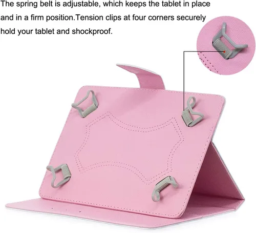 Vista 5 de NewShine - Funda universal para tablet de 7.9 a 8.5 pulgadas, funda de piel sintética para iPad mini 1/2/3/4, Galaxy Tab 3/4/Note 8.0, Amazon Kindle