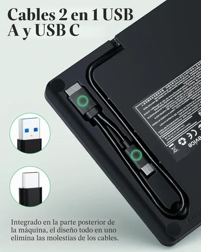 Vista 9 de PeroBuno Unidad externa de CD DVD, unidad óptica USB 3.0 tipo C, lector de discos CD ROM DVD ultradelgado de 0.5 pulgadas, portátil