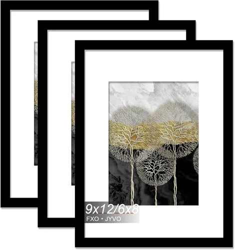 Vista 55 de Fxojyvo Marco de Fotos de 4x6, Muestra Foto de 3.5x5 con Paspartú o 4 x 6 Sin Paspartú, Liviano y de Alta Transparencia Marco de 4 por 6 para Pared