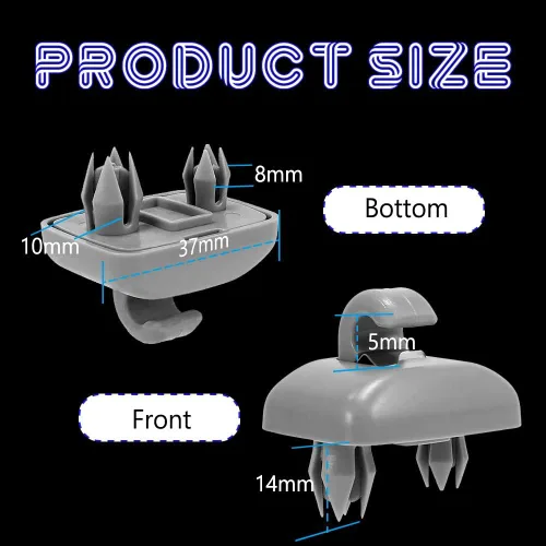 Vista 2 de HAOBO 2 clips interiores para visera solar, soporte de clip para visera interior gris, accesorios interiores de automóvil, gancho compatible