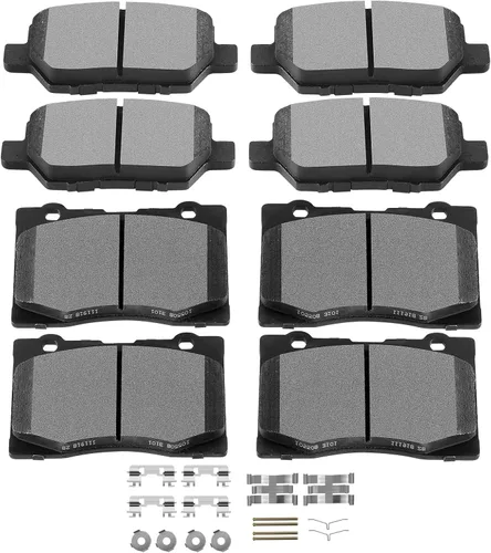Vista 24 de Juego de pastillas de cerámica, D374 D621 D948 SCITOO 8 piezas de pastillas de freno delanteras y traseras para Honda Civic del Sol 1994-1997