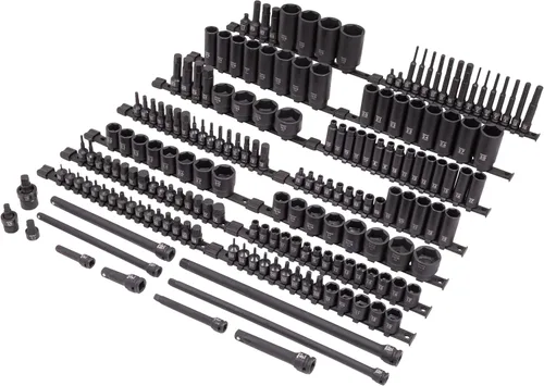 Vista 12 de Sunex 2569, juego de llaves de impacto Master Drive de 1/2 pulgada, 43 piezas, métrico, 9 - 30 mm, estándar/profundo, acero de aleación CR-MO