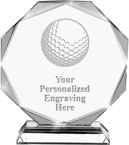 Vista 24 de Premio de cristal personalizado de 6.75 pulgadas con grabado - Premios de trofeos personalizados