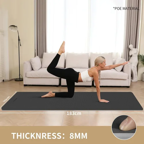 Vista 3 de 8mm Thick Yoga Mat Non Slip for Women Men
