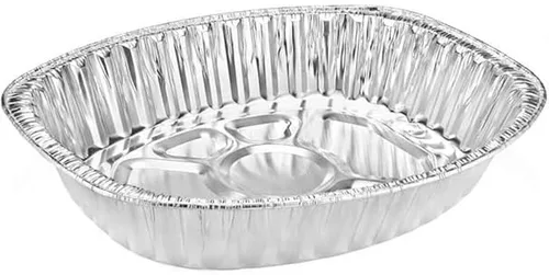 Vista 8 de Tostador desechable de aluminio ovalado extra grande sin tapas (10)