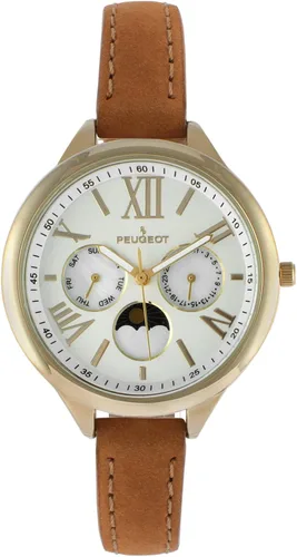 Vista 2 de Peugeot Reloj analógico de cuarzo 3053 chapado en oro de 14 quilates para mujer