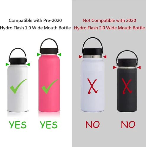 Vista 4 de Wongeto Mango de paracaídas, correa de supervivencia con anillo de seguridad y mosquetón, compatible con botellas de agua de boca ancha Hydro Flask