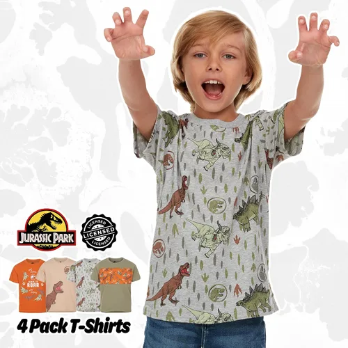 Vista 4 de Jurassic World Park - Camiseta de manga corta para niños (4 unidades)
