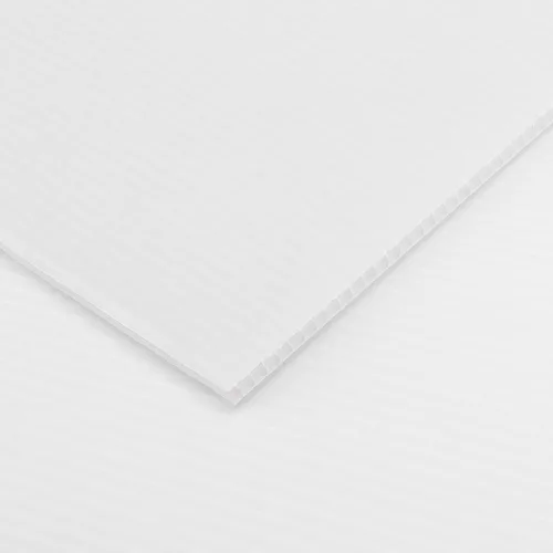 Vista 4 de MOUYAT Paquete de 15 hojas grandes de plástico corrugado blanco de 18 x 24 pulgadas, 5/32 pulgadas de grosor y 0.157 in de grosor, tablero en blanco