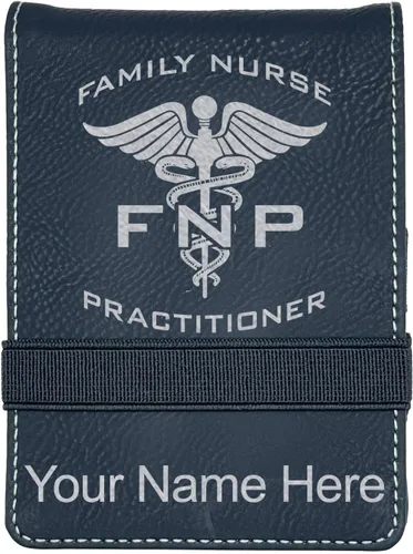 Vista 7 de Mini bloc de notas, FNP Family Nurse Practicer, grabado personalizado incluido (negro con dorado)