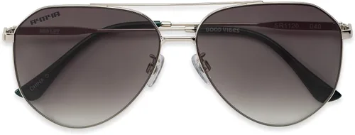 Vista 2 de Foster Grant SunLuv Good Vibes - Gafas de sol estilo aviador color plateado 2323in
