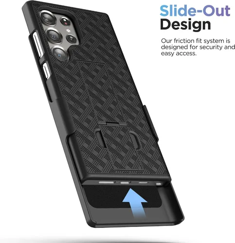 Vista 5 de Galvanox Funda para cinturón diseñada para Samsung Galaxy S24 Ultra - Funda delgada con combo de clip de funda (negro)