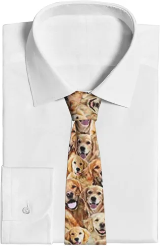 Vista 2 de OPSREY Labrador Retriever Perros Imprimir Corbata de los Hombres Corbata Moda Causal Clásico Flaco Corbata Para Boda Cena Fiesta, Negro