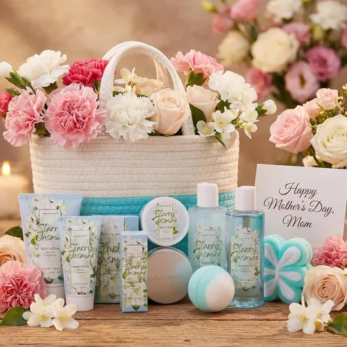 Vista 9 de Regalos de spa para mujeres, juegos de regalo de spa para mujeres, juego de regalo de ducha corporal y tierra con baño de burbujas, gel de ducha