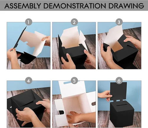 Vista 3 de 24 paquetes de cajas de sorteo, caja de votación, caja de sugerencias con ranura, 15.24 x 15.24 x 15.24 cm, cajas de cartón para sorteos con ranura