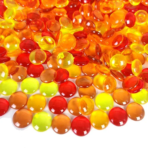 Vista 18 de HappyFiller 1200 PCS gemas acrílicas planas tipo canicas de 0.6" color morado brillante para rellenos de jarrones, confeti de fiesta, centros