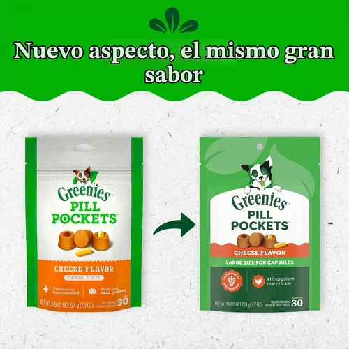 Vista 2 de Greenies Pill Pockets - Golosinas para perros de gran tamaño, sabor a queso