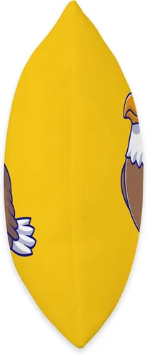 Vista 2 de Cute American Bald Eagle Funny Hawk Bird Cartoon Yellow Throw Pillow