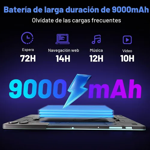 Vista 3 de Tablet Android 14 de 11 pulgadas, 18 GB de RAM 128 GB ROM 1 TB Expand, CPU Octa-Core 2.0GHz, WiFi 5G, pantalla 2K, cámara de 13MP+5MP+5MP, batería