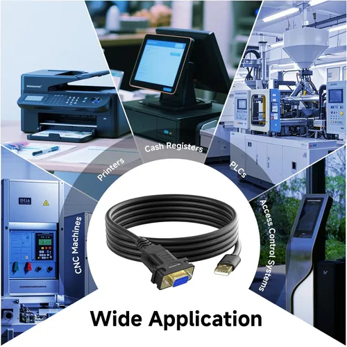 Vista 3 de Adaptador USB a RS232 de 12 pies con chipset FT232RL, cable serie USB 2.0 hembra compatible con Windows 11,10, 8, 7, Vista, XP, 2000, Linux y Mac