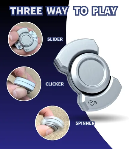 Vista 3 de Juguetes de metal de aleación para adultos, fidget spinner silencioso 3 en 1, juguetes antiestrés, juguetes sensoriales navideños para adultos