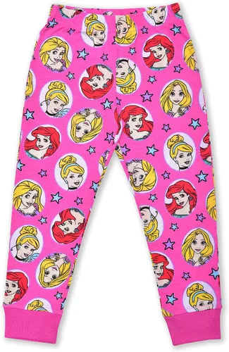 Vista 4 de Disney Rapunzel, Cenicienta y Ariel - Conjunto de camisa de manga larga y pantalón deportivo para niñas pequeñas y niños pequeños, rosagris