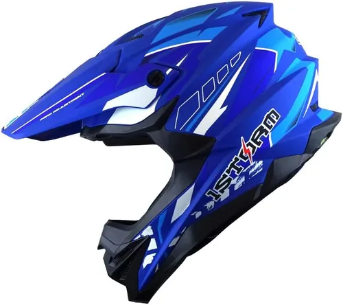 Vista 11 de 1Storm - Casco de motocross para adultos, bicicleta de montaña de descenso, BMX, MX, ATV, motocicleta todoterreno, estilo Storm HF803; negro mate