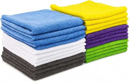 Vista 14 de Restaurantware Clean Tek - Paños de limpieza profesionales de 16 x 16 pulgadas, 100 toallas de microfibra sin pelusas, altamente absorbentes, no Azul