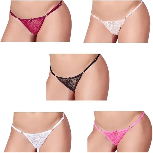 Vista 5 de Besame Tanga G-String - Ropa interior para mujer, paquete de 5