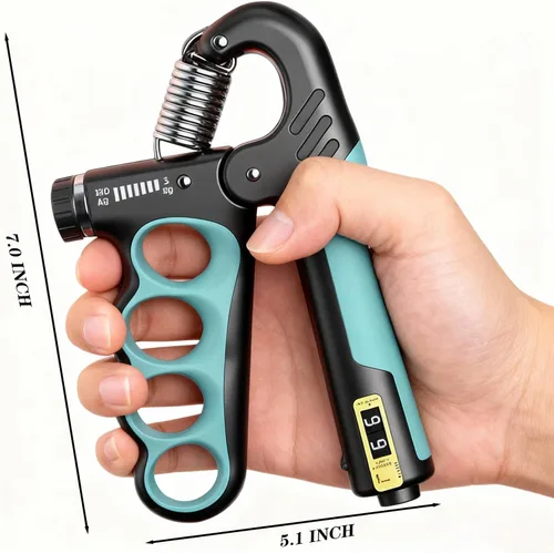 Vista 6 de 2 unidades de entrenamiento de fuerza de agarre de mano, 11-220 libras, agarre de mano ajustable, fortalecedor de antebrazo con contador