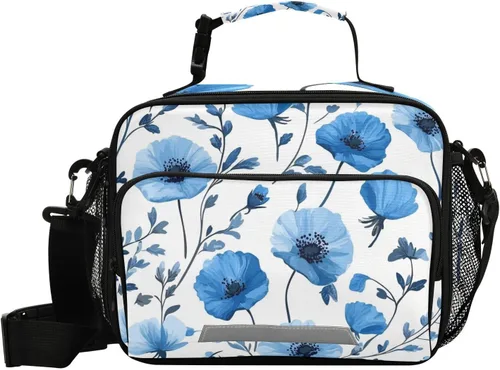 Vista 11 de Vangogh - Lonchera para niños con diseño de noche estrellada, organizador de doble aislamiento, impermeable y reutilizable, bolsa de comida