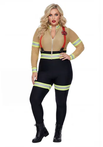 Vista 2 de Disfraz de Bombera Uniformada para Mujer Multicolor