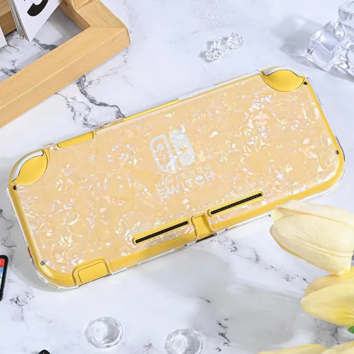 Vista 2 de DLseego Clear Glitter Protective Case for Switch Lite Console 2019, Dockable Sparkle Crystal Bling Soft & Flexible TPU and Hard PC Shockproof with