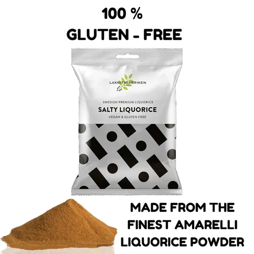 Vista 6 de Lakritsfabriken Ramlosa Regaliz negro sueco de primera calidad, caramelo de regaliz negro salado y suave con 6% de raíz de regaliz, regaliz vegano