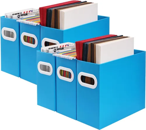 Vista 19 de Organizador de archivos colgante, organizador de carpetas de archivos de cartón para tamaño carta, caja de almacenamiento de documentos
